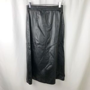 Yvette Bugatti Fully Lined Black Leather Skirt